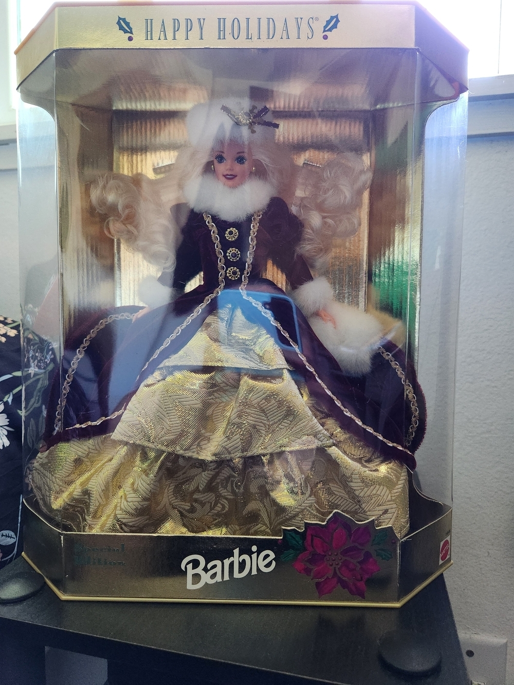 Happy Holidays Barbie in Velvet & Gold Gown